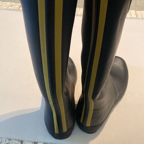 Joules Black and yellow Rubber Women's rain Boots size 8 - Picture 2 of 8